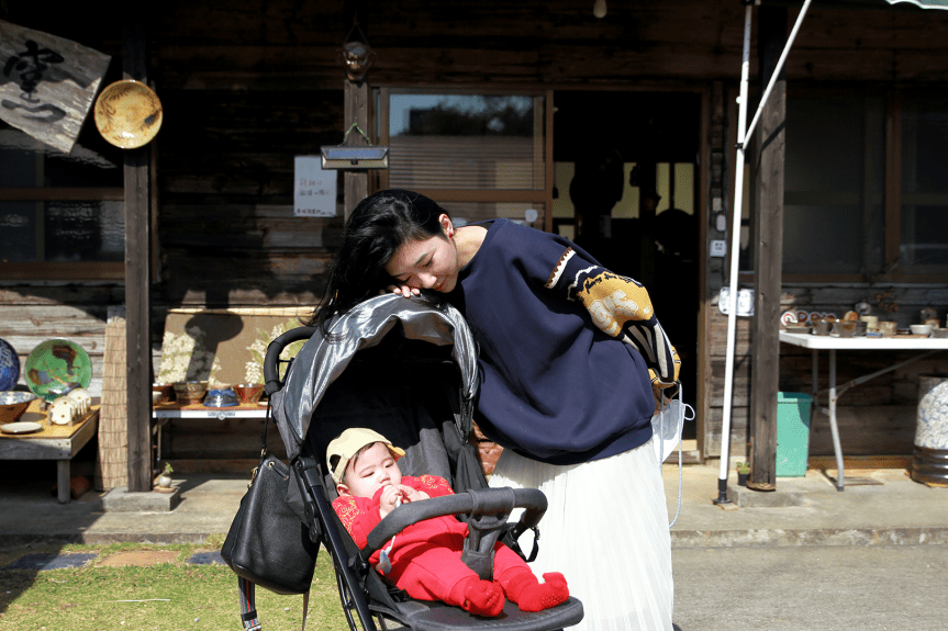 Mom and Bond @ Yomitan Pottery Village